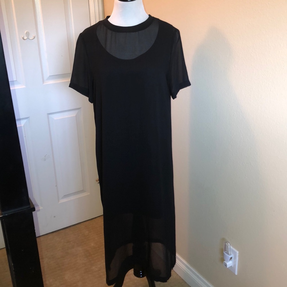 Zara Woman Black Dress/Cover Up w/ Black Slip